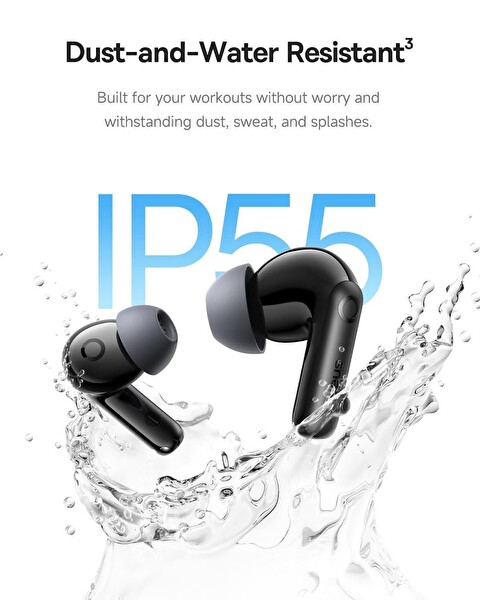 Baseus Bass BP1 Pro 50 dB Gürültü Engelleme 6 Mikrofonlu AI Net Arama IP55 55 Saat Oynatma 6.0 Bluetooth Kulaklık Siyah