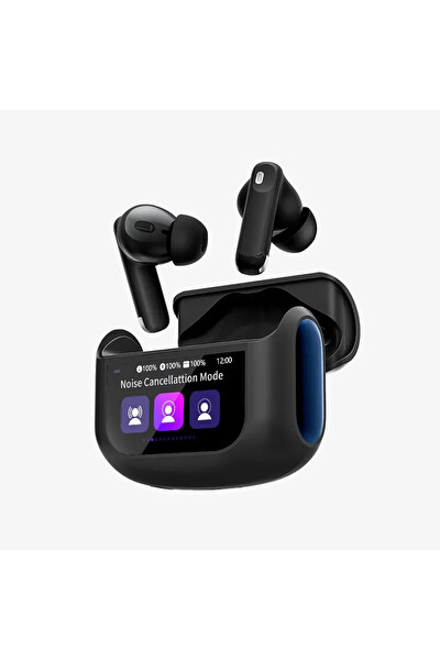 Linktech TW45 Premium Dokunmatik Ekran Kamera Modlu Kablosuz TWS Bluetooth Kulaklık Siyah