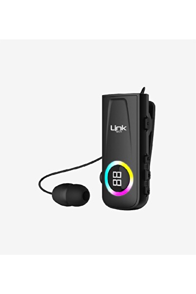 Linktech V82 Solid Led Ekranlı Titreşimli Makaralı Bluetooth Kulaklık Siyah