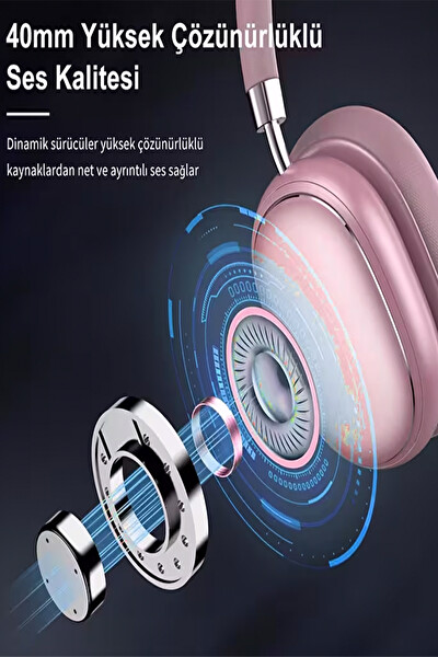 Linktech HP5 Anc Kulak Üstü Kablosuz Bluetooth Kulaklık Gri