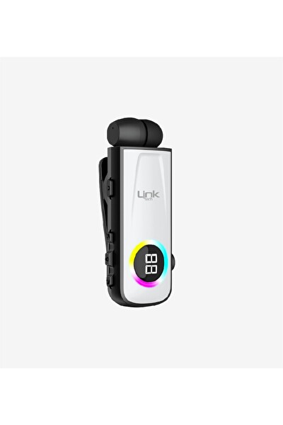 Linktech V82 Solid Led Ekranlı Titreşimli Makaralı Bluetooth Kulaklık Beyaz
