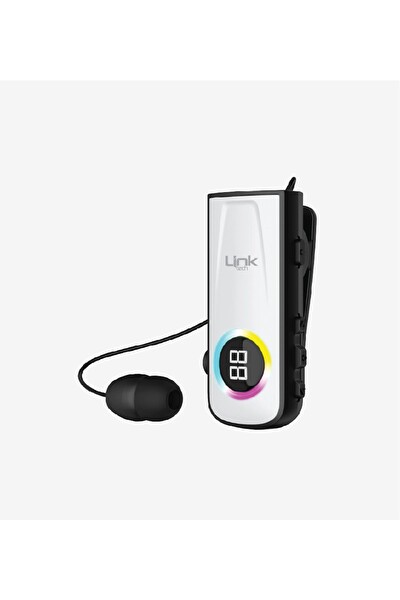 Linktech V82 Solid Led Ekranlı Titreşimli Makaralı Bluetooth Kulaklık Beyaz
