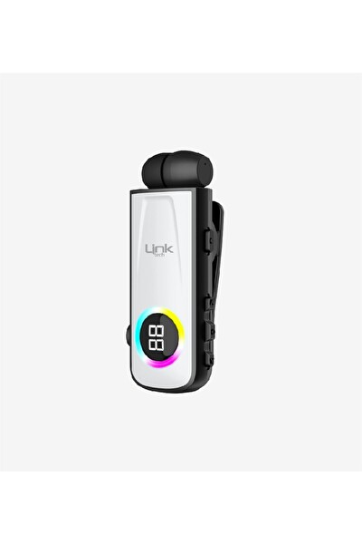 Linktech V82 Solid Led Ekranlı Titreşimli Makaralı Bluetooth Kulaklık Beyaz