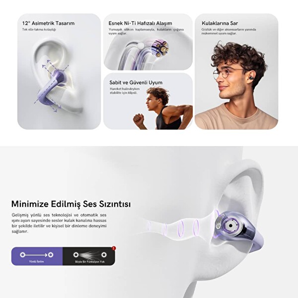 Qcy C30 (QT33) Crossky 4 Mikrofon ENC IPx5 BT 5.4 Kulaküstü Kablosuz Spor Kulaklık