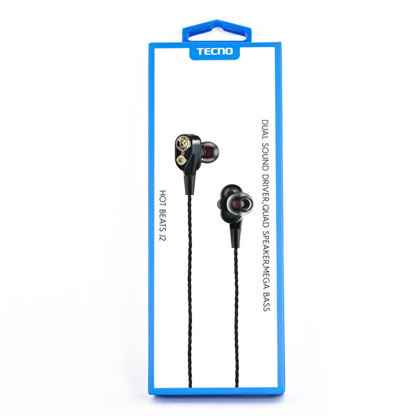 Tecno Hot Beats 3D Hifi 4 Hoparlörlü 3.5mm Jack Girişli Type-C Dönüştürücülü Mikrofonlu Kulaklık Siyah J2UC10