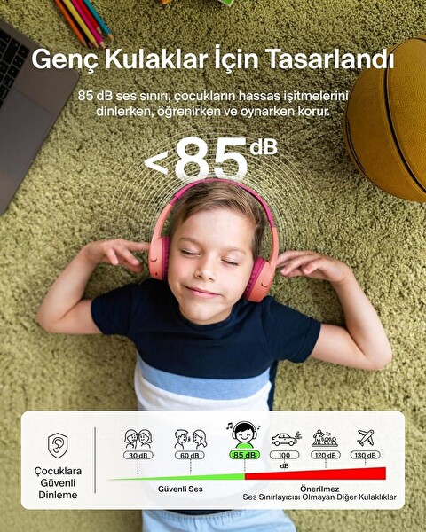 Belkin SoundForm Mini Kablosuz Çocuk Kulaklığı Pembe