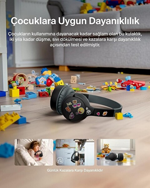 Belkin SoundForm 85 dB Mini Kablosuz Çocuk Kulaklığı Siyah