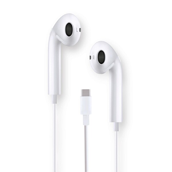 Polosmart FS92 Type-C Girişli Mikrofonlu Kablolu Kulak İçi Kulaklık - Beyaz
