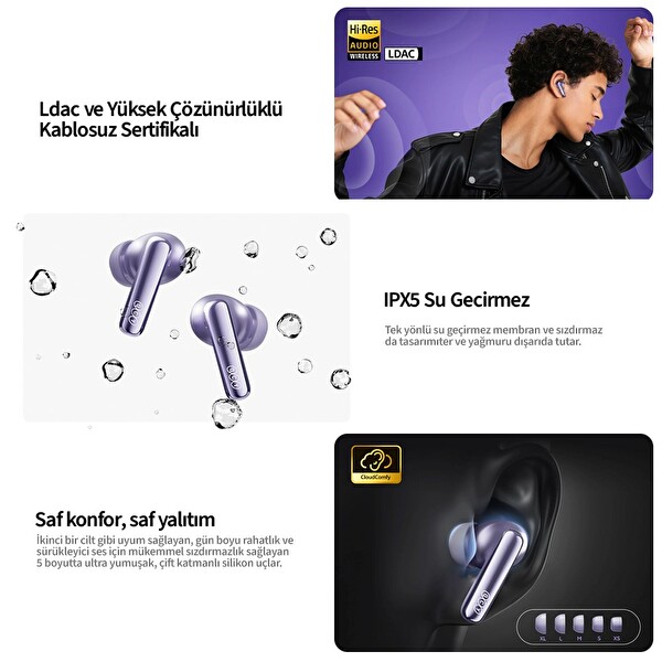 Qcy Melobuds N70 6.0 Kablosuz Şarj Özellikli Bluetooth Kulaklık - Siyah