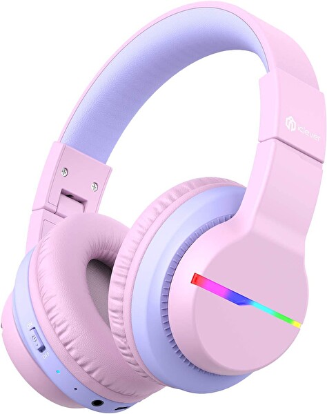 iClever BTH12 BPA Free Çocuk Bluetooth Kulaklık Pembe