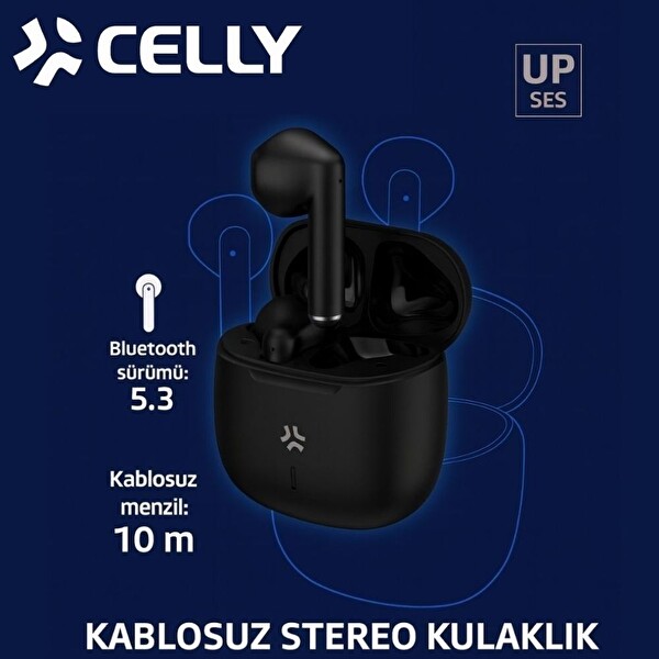Celly BUZ2 TWS Type-C Girişli 5.3 Kablosuz Bluetooth Kulaklık - Siyah
