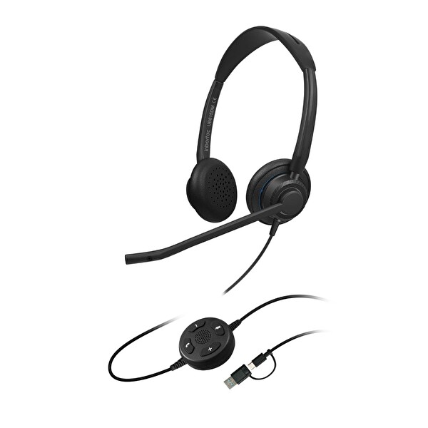 Inbertec UB815DM Duo Çağrı Merkezi Kulak Üstü Kulaklık
