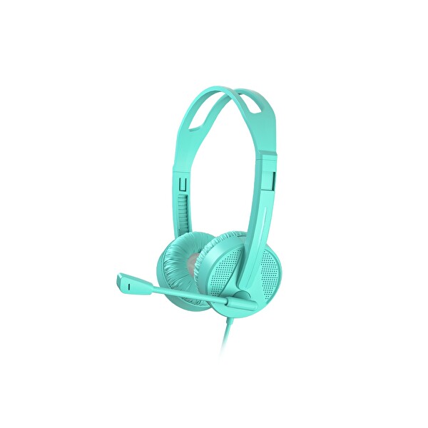 Lecoo HT106 Kablolu 3.5mm Jacklı Mikrofonlu Kulak Üstü Kulaklık Turkuaz