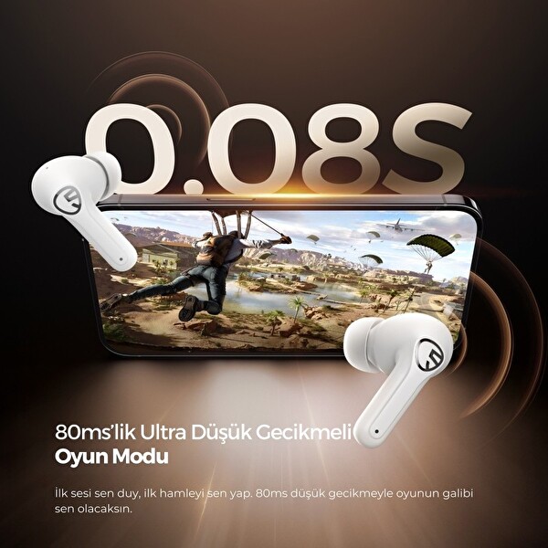 SoundPEATS T3 Pro ANC TWS Bluetooth 5.4 Kablosuz Kulak İçi Kulaklık - Beyaz