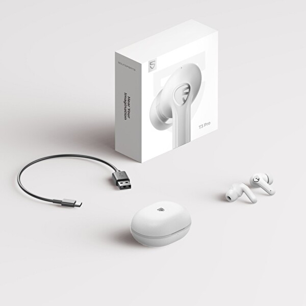 SoundPEATS T3 Pro ANC TWS Bluetooth 5.4 Kablosuz Kulak İçi Kulaklık - Beyaz