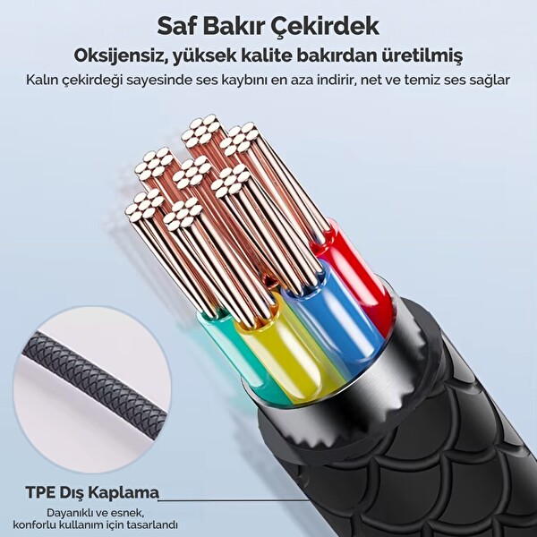Juo 3.5 MM Jack Girişli Mikrofonlu Kablolu Kulak İçi Kulaklık Metal