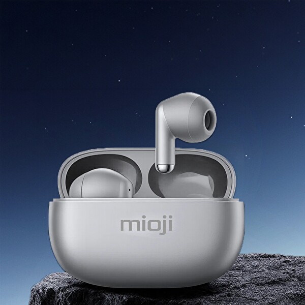 Mioji Air Buds 3 Kablosuz 5.3 IOS Android Windows PC ve Tüm Telefonlar ile Uyumlu Bluetooth Kulaklık - Gümüş
