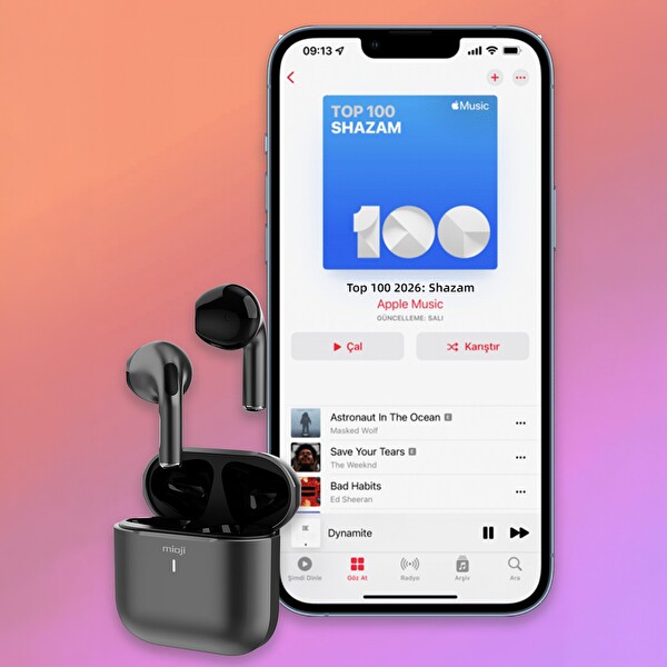 Mioji Air Buds Pro 2 Kablosuz 5.4 Bluetooth Kulaklık Siyah