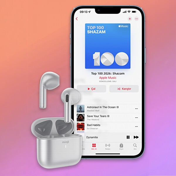 Mioji Air Buds Pro 2 Kablosuz 5.4 Bluetooth Kulaklık Gümüş