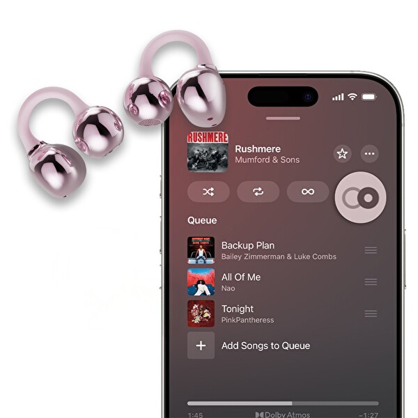 Mioji Air Buds 2 Kablosuz 5.4 Bluetooth Kulaklık Pembe