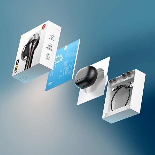 SoundPEATS Air5 Pro Hi-Res LDAC ANC TWS Kablosuz 5.4 Bluetooth Kulaklık - Siyah
