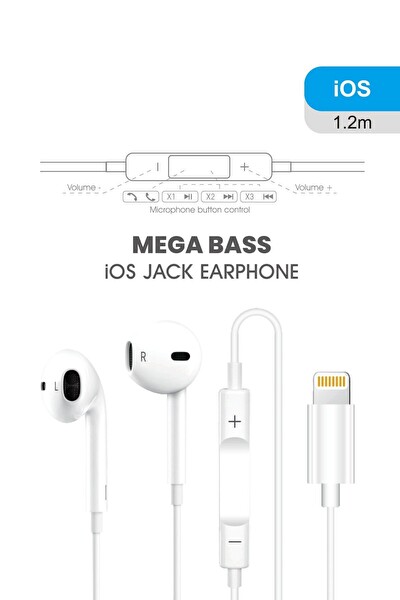 Piranha 2051 Lightning 1.2 M Kablolu Mikrofonlu Kulak İçi Kulaklık