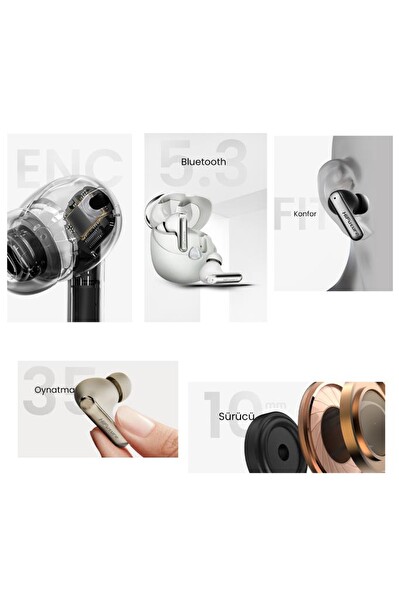 HiFuture Sonic AIR 5.4 IPX5 Su Geçirmez ENC 4 Mikrofonlu TWS Bluetooth Kulak İçi Kulaklık Yeşil