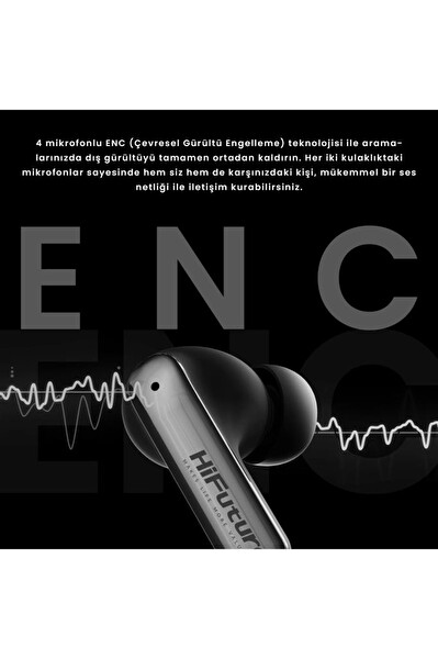 HiFuture Sonic AIR 5.4 IPX5 Su Geçirmez ENC 4 Mikrofonlu TWS Bluetooth Kulak İçi Kulaklık Yeşil