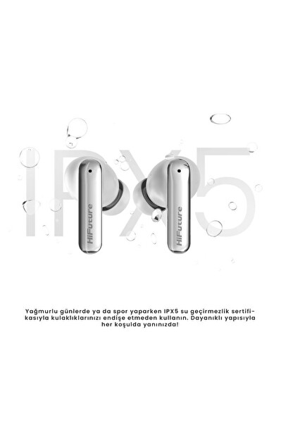 HiFuture Sonic AIR 5.4 IPX5 Su Geçirmez ENC 4 Mikrofonlu TWS Bluetooth Kulak İçi Kulaklık Yeşil