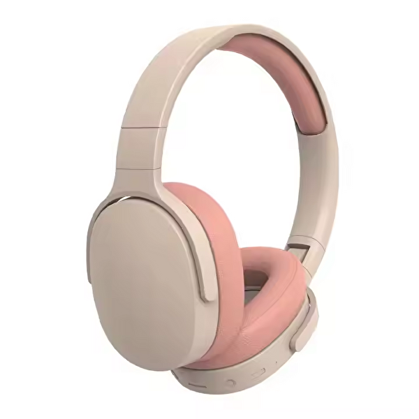 Çeşithane P2961 Stereo Mikrofonlu TF AUX Katlanabilir Headset Kulak Üstü Bluetooth Kulaklık - Pembe