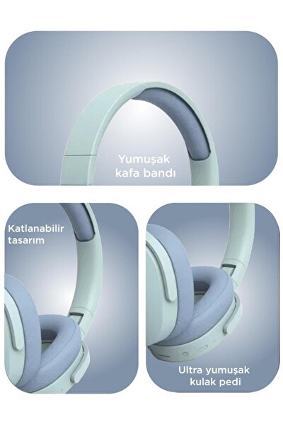 Başkenttekno P2961 Kulak Üstü Kablosuz Bluetooth Kulaklık Mavi