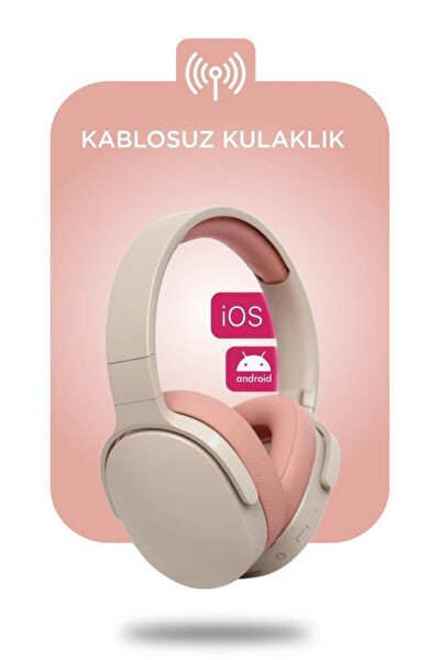 Başkenttekno P2961 Kulak Üstü Kablosuz Bluetooth Kulaklık Pembe