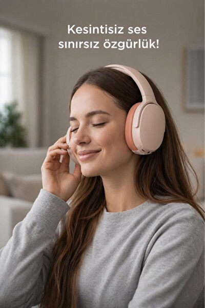 Başkenttekno P2961 Kulak Üstü Kablosuz Bluetooth Kulaklık Pembe