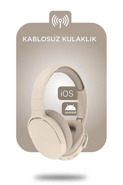 Başkenttekno P2961 Kulak Üstü Kablosuz Bluetooth Kulaklık Bej 2
