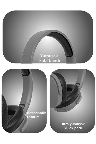 Başkenttekno P2961 Kulak Üstü Kablosuz Bluetooth Kulaklık Siyah