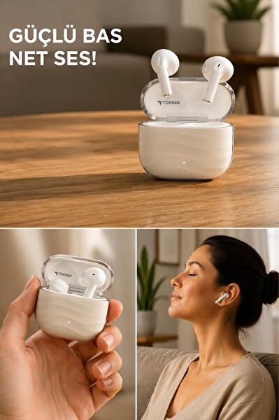 Torima G04 Kulak İçi Kablosuz Bluetooth Kulaklık Bej 4