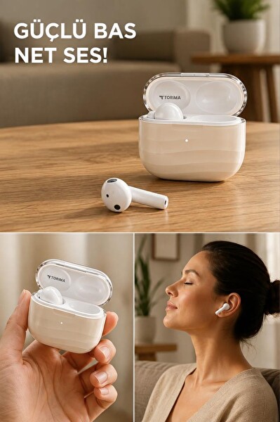 Torima G03 Kulak İçi Kablosuz Bluetooth Kulaklık Bej 4