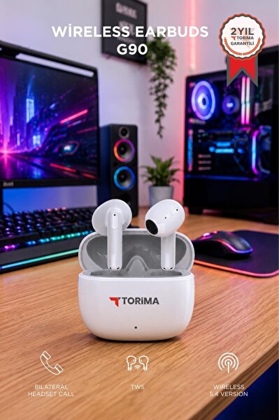 Torima G90 Kulak İçi Kablosuz Bluetooth Kulaklık Beyaz