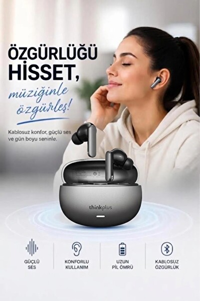 Lenovo Thinkplus LP51 Pro Gri Akıllı Anc Tws 5.4 Kulak İçi Bluetooth Kulaklık