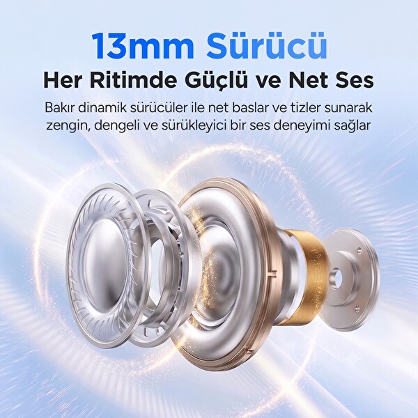 Juo JT1 13 MM Sürücü IPX4 Bluetooth 6.0 TWS Siyah Kulak İçi Bluetooth Kulaklık