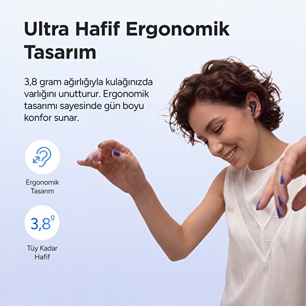 Juo JT1 13 MM Sürücü IPX4 Bluetooth 6.0 TWS Siyah Kulak İçi Bluetooth Kulaklık