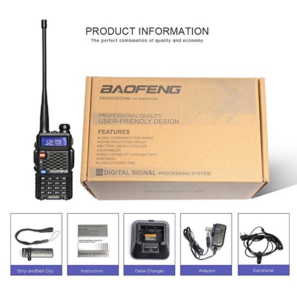 Valkyrie Baofeng BF-F8HP 3. Nesil UV-5R Dual Band 8 W Profesyonel El Telsizi