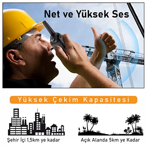 Valkyrie Baofeng IP54 Type-C Şarjlı 22 Kanal 1400 mAh F22 Lisans Gerektirmez El Telsizi 2’li Set