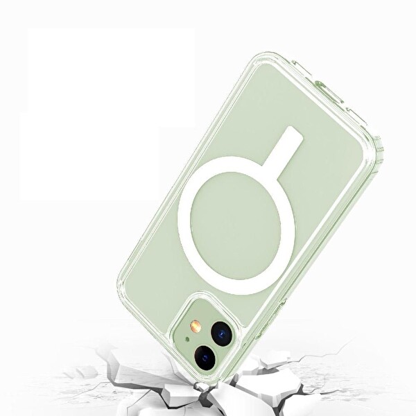 Iphone 11 Kılıf Coss Wireless Destekli Hibrit Silikon Şeffaf