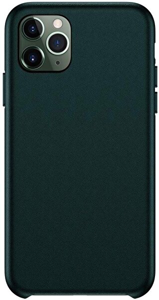 Teleplus iPhone 11 Pro Kılıf Lansman Suni Deri Silikon Yeşil