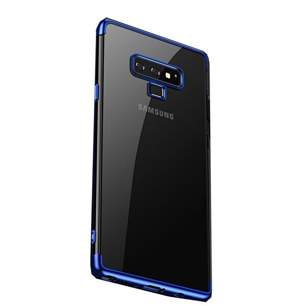 Teleplus Samsung Galaxy Note 9 Lüks Lazer Silikon Mavi Tlefon Kılıfı + Tam Kapatan Cam