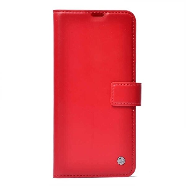 Teleplus Oppo A52 Kılıf Delüxe Standlı Cüzdan Kırmızı
