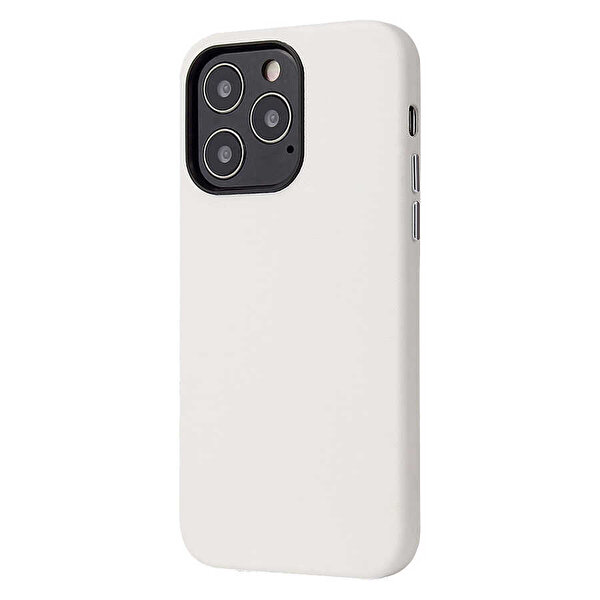 Gpack Apple Iphone 13 Pro Kılıf Eyzi Deri Silikon Lux Tasarım Beyaz