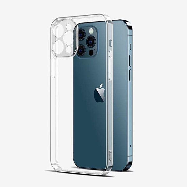 Gpack Apple Iphone 12 Pro Max Kılıf Kamera Korumalı Şeffaf Silikon Renksiz