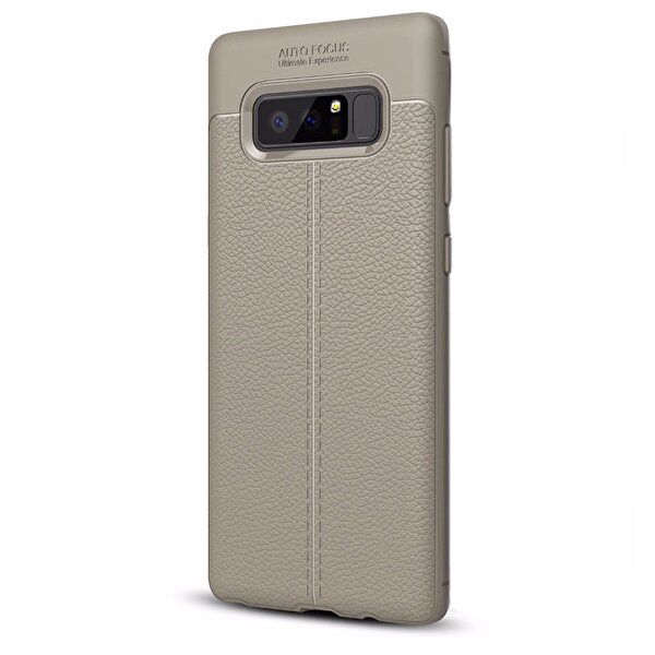 Gpack Samsung Galaxy Note 8 Niss Silikon Deri Görünümlü Bej Kılıf